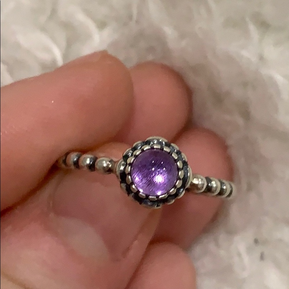 A Pandora purple stone ring